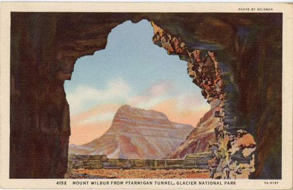 Mt. Wilbur from Ptarmigan Tunnel Glacier National Park Montana Vintage Postcard 1937