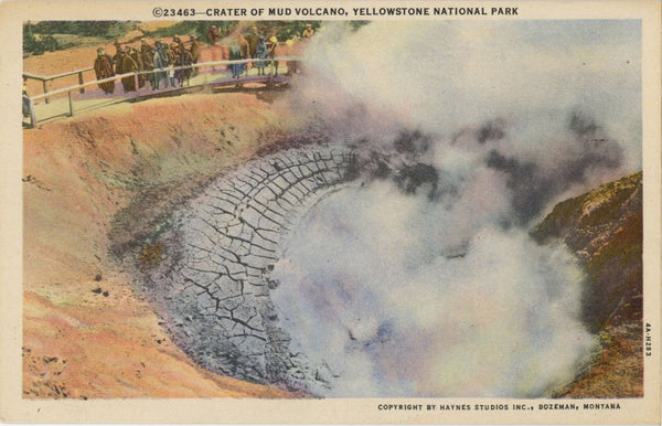 Crater of Mud Volcano Yellowstone National Park Wyoming Vintage Postcard (unposted)