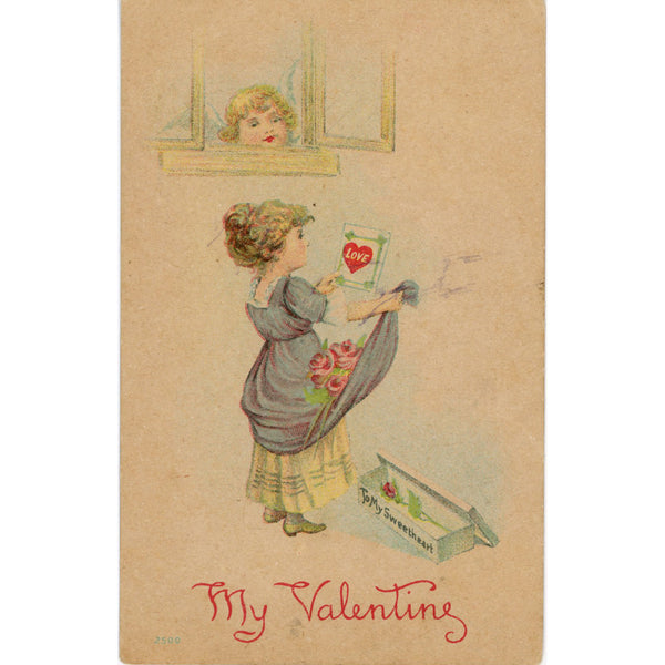 Vintage My Valentine Sweetheart Postcard c 1910