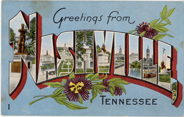 Nashville Tennessee Large Vintage Postcard (unposted)