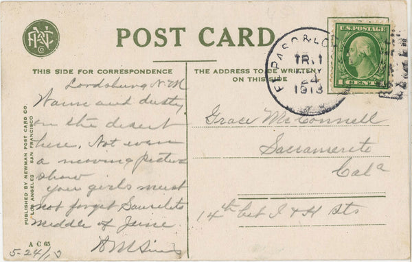 Navajo Indian Blanket Weaver Vintage Native American Postcard 1913