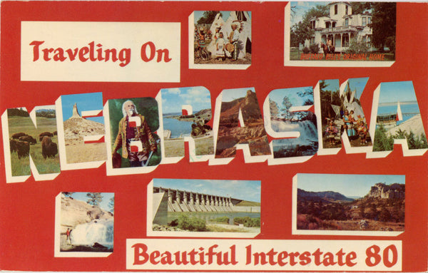Nebraska Interstate 80 Large Letter Vintage Postcard 1979 - Vintage Postcard Boutique
