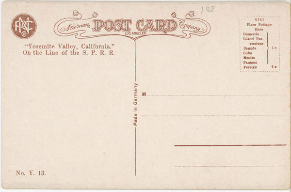Nevada Fall Liberty Cap Yosemite National Park California Vintage Postcard c. 1910s