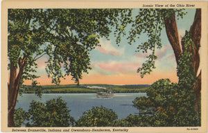 Ohio River Owensboro-Henderson KY Evansville IN Vintage Postcard (unposted) - Vintage Postcard Boutique