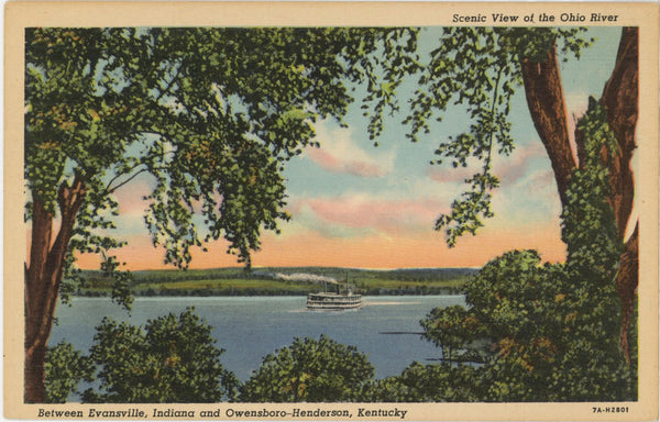 Ohio River Owensboro-Henderson KY Evansville IN Vintage Postcard (unposted)