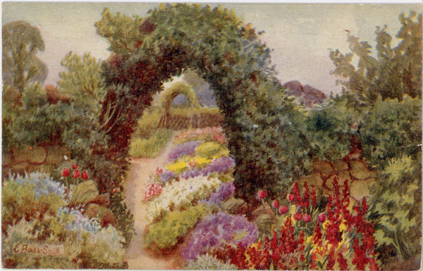 Vintage Tuck's Oilette Botanical Postcard Old World Garden 1910s (unused) - Vintage Postcard Boutique