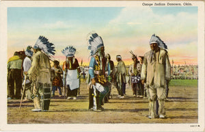 Osage Indian Dancers Oklahoma Vintage Native American Postcard (unposted) - Vintage Postcard Boutique