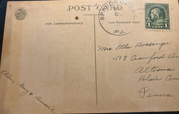 Vintage Christmas Postcard by Wolf & Co. Snowy Street Scene c1910s