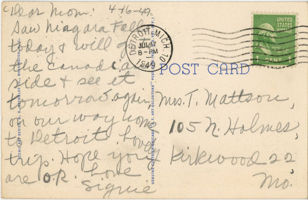 Pentagon Building Washington D.C. Vintage Postcard 1949
