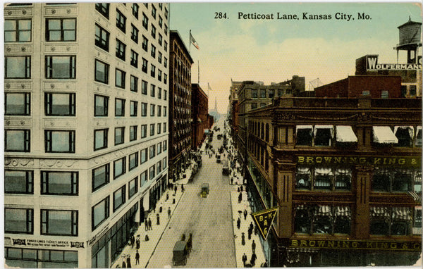 Petticoat Lane Kansas City Missouri Street Scene Vintage Postcard 1912