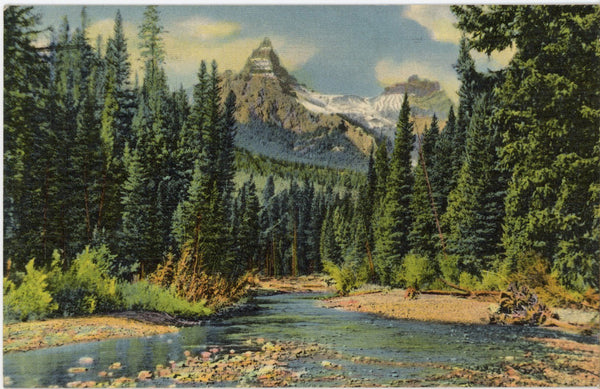 Pilot & Index Peaks Yellowstone National Park Wyoming Vintage Postcard 1952