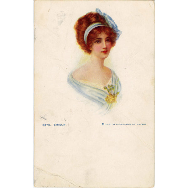Pretty Lady Shiela Vintage Postcard 1911