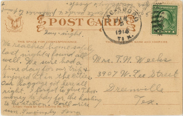 Pretty Lady & Child Gibson Girl Style signed M. Sidoni Vintage Postcard 1914
