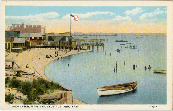 Provincetown Massachusetts West End Shore View Vintage Postcard c. 1920 (unposted)
