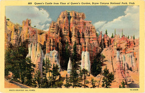 Bryce Canyon National Park Queen's Castle Utah Vintage Postcard (unused)