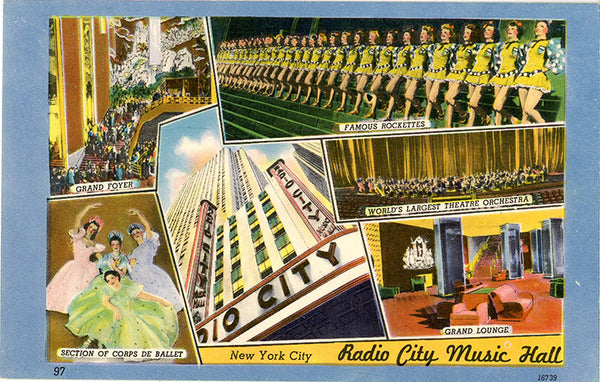 Radio City Music Hall Theatre Rockefeller New York City Vintage Postcard (unused) - Vintage Postcard Boutique