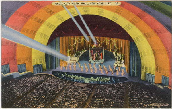 Radio City Music Hall Theatre Rockefeller New York City Vintage Postcard (unused)