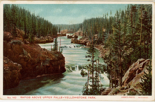 Rapids Above Upper Falls Yellowstone National Park Wyoming Vintage Postcard c. 1910s