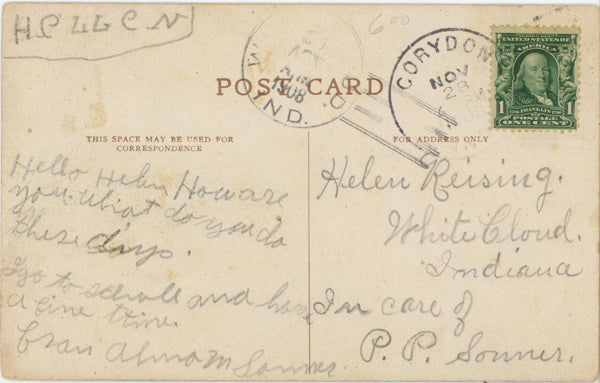 Red Riding Hood Dressed Grey Cat Vintage Postcard signed Barnes 1908