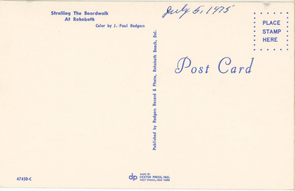 Rehoboth Beach Boardwalk Delaware Dolle's Candyland Vintage Postcard (unposted)