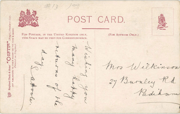 Vintage Tuck's Oilette Postcard Gardens of Kent Botanical 1910s