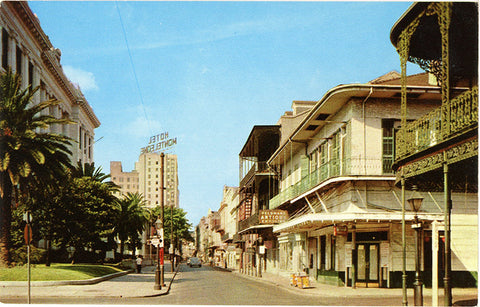 Royal Street French Quarter New Orleans Louisiana Vintage Postcard 1950s (unused)