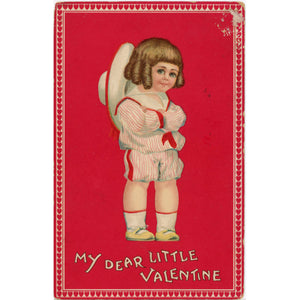 Sailor Boy Dear Little Valentine Vintage Embossed Postcard 1916 - Vintage Postcard Boutique