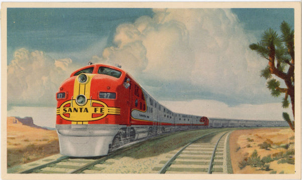 Santa Fe Streamlined Fleet Vintage Postcard ca 1940 - Vintage Postcard Boutique