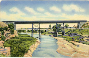 Santa Rosa New Mexico Two Bridges on Pecos River Vintage Postcard 1945 - Vintage Postcard Boutique