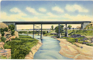 Santa Rosa New Mexico Two Bridges on Pecos River Vintage Postcard 1945
