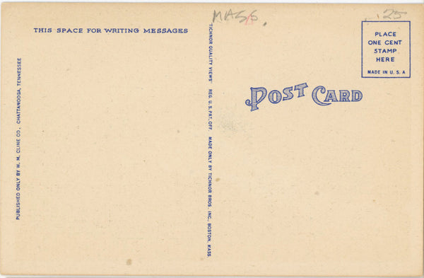 Sawteeth Mt. Guyot Mt. Chapman Smoky Mountains National Park Vintage Postcard c. 1930s