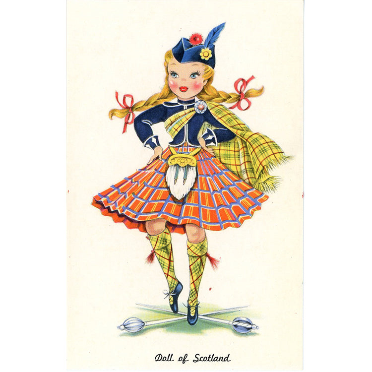 Doll of Scotland Vintage Postcard - Dolls of Many Lands Series (unused)