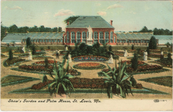 Shaw's Garden & Palm House St. Louis Missouri Vintage Postcard 1908