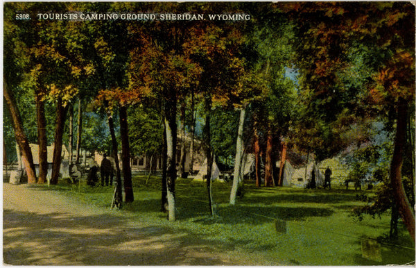 Sheridan Wyoming Tourists Camping Ground Vintage Postcard c. 1910s (unposted)