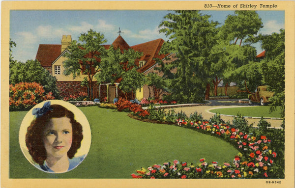 Shirley Temple California Stars Home Vintage Postcard c. 1940s (unposted)