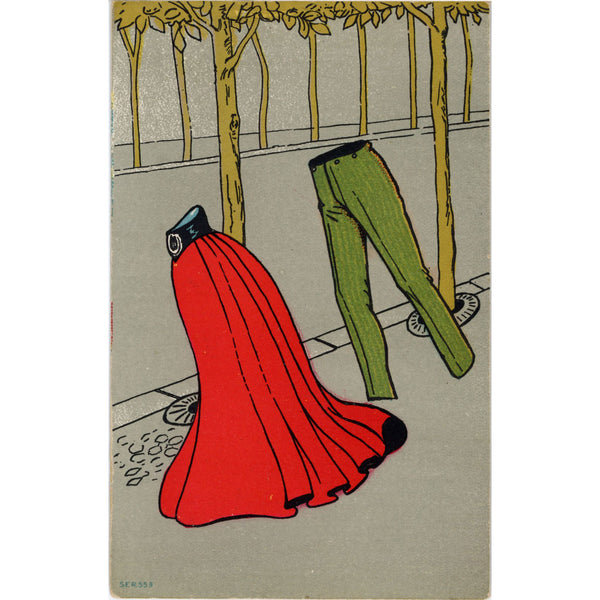 Vintage Skirt and Pants Romantic Postcard c. 1910 (unused)