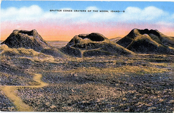 Spatter Cones Craters of the Moon near Arco Idaho Vintage Postcard (unused)