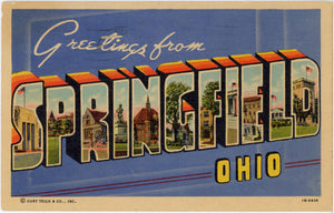 Springfield Ohio Large Letter Vintage Postcard 1959 - Vintage Postcard Boutique