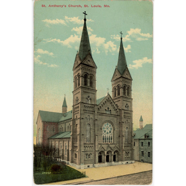 St. Anthony's Church St. Louis Missouri Vintage Postcard c 1910s (unposted)