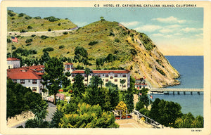 Hotel St. Catherine Descanso Canyon Catalina Island California Vintage Postcard (unused)