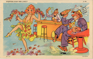 Stepping High & Lively Vintage Comic Postcard 1939 - Vintage Postcard Boutique