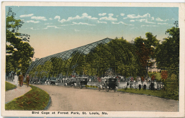 St. Louis Zoo Bird Cage Forest Park Missouri Vintage Postcard c.1920s (unused)