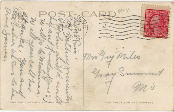 Water Tower & Mississippi River St. Louis Missouri Vintage Postcard 1913