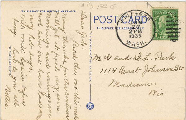 Glacier National Park St. Mary Lake Vintage Montana Postcard 1938