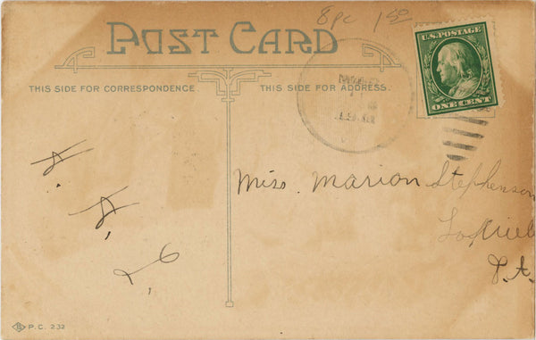 Where Do You Spend Sunday Evenings Romantic Couple Vintage Postcard c. 1910 - Vintage Postcard Boutique
