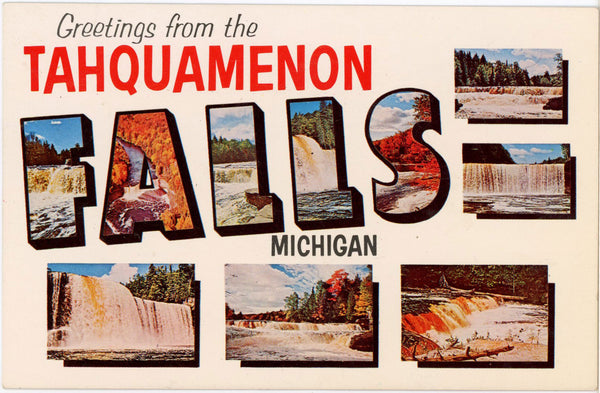 Tahquamenon Falls Michigan Large Letter Vintage Postcard (unused) - Vintage Postcard Boutique
