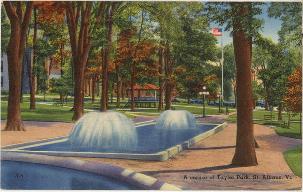 St. Albans Vermont Taylor Park Vintage Postcard 1955