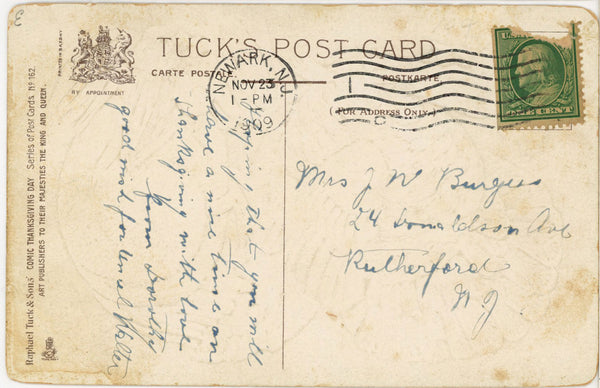 Turkey w/ Cigar Comic Thanksgiving Day TUCK'S Vintage Embossed Postcard 1909