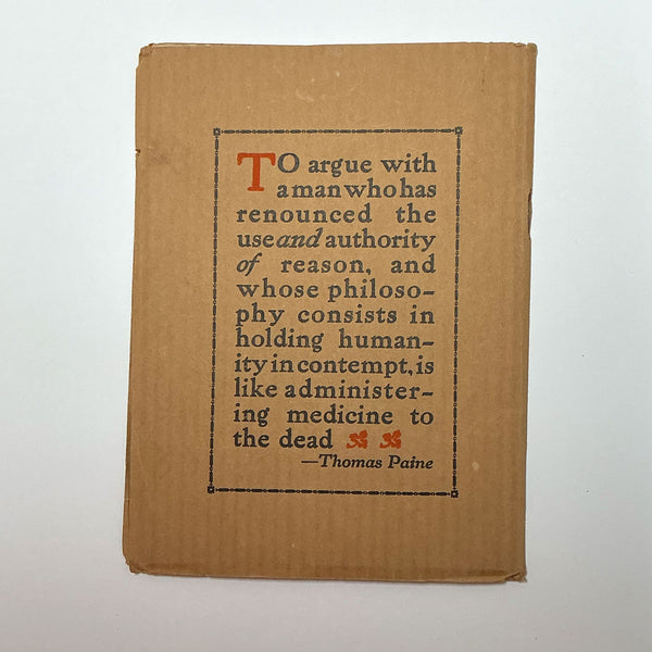Thomas Paine Great Liberator of Mankind Mini Booklet Elbert Hubbard 1928