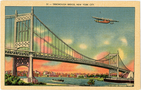 Triborough East River New York City NYC Vintage Postcard (unused) - Vintage Postcard Boutique